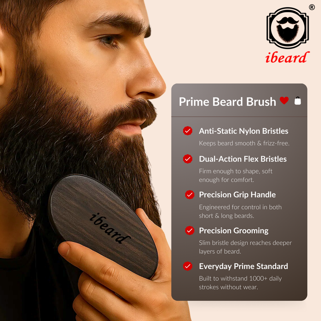 ibeard PRIME Nylon Bristles Beard Brush