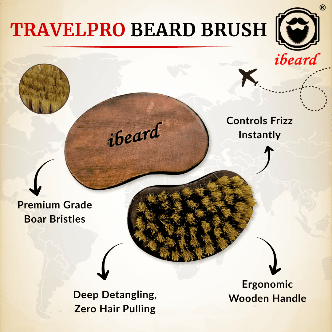 ibeard Travelpro Boar Bristles Beard Brush