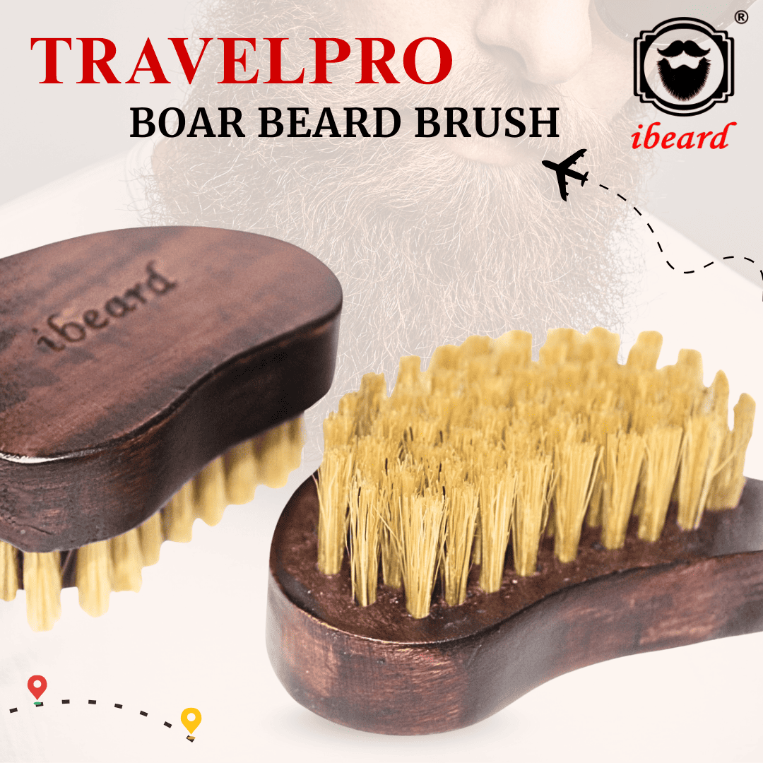 ibeard Travelpro Boar Bristles Beard Brush