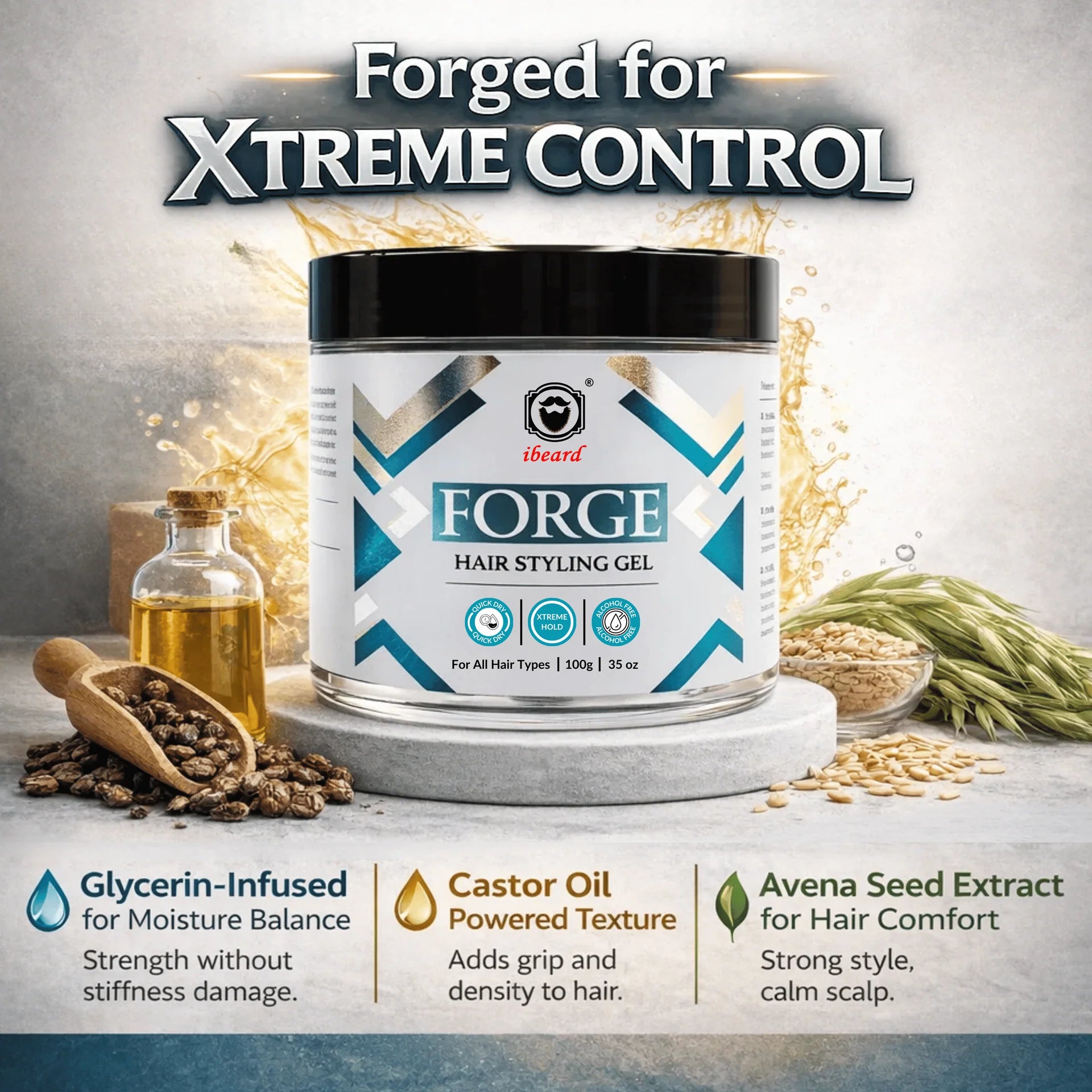 ibeard FORGE Hair Styling Gel 100g