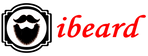 Logo with a mustache and beard illustration and 'ibeard' text on a white background